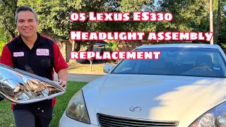 05 Lexus headlight assembly replacement