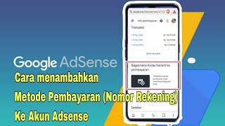 Cara menambahkan Metode pembayaran / Memasukkan nomor rekening ke Google Adsense.