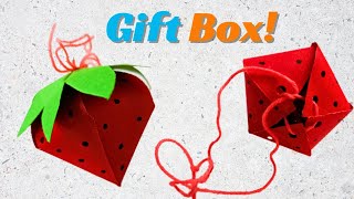 DIY Strawberry gift box / How to make Strawberry gift box at home / Diy gift box easy