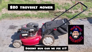 $20 troybilt push mower w/ Honda gcv160 engine , will it run?? 3/13/23