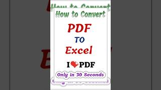 Pdf se Excel me Kaise Badle | How to convert pdf file into Excel File