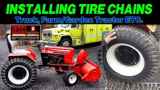 How To Install Tire Chains. Truck, Farm/Garden Tractor etc. Same Principles For Most Tire Chains