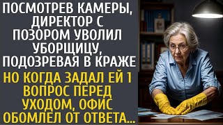 Посмотрев камеры, директор с позором уволил уборщицу, подозревая в краже… А когда задал ей 1 воп