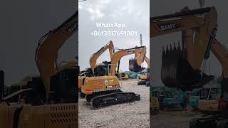 Sany 95 excavator is walking.