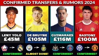 🚨 LATEST CONFIRMED TRANSFERS & RUMORS FOR SUMMER 2024! 🤪🔥 LENY YOLO, DE BRUYNE, GUIMARAES, BASTONI