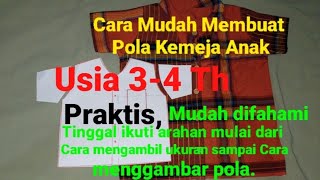 Cara Membuat Pola Kemeja Anak Usia 3-4 Tahun