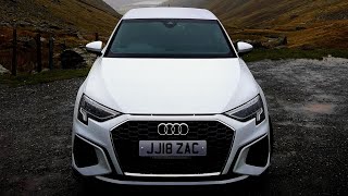 New Audi A3 sportback S-line (Glacier White) UK exterior look