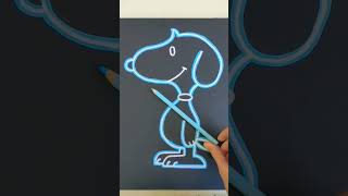 Try this Posca glow effect! Snoopy dog #art #posca #glow #effect #snoopy #dog #shorts