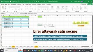 Excel 1 Dakika - birer satır atlayarak satır seçme