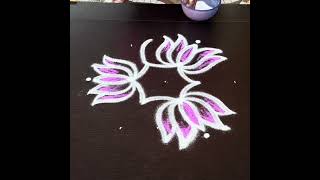 Easy & Beautiful double stroke rangoli #kolangal #fridayrangoli #muggulu #traditionalmuggulu