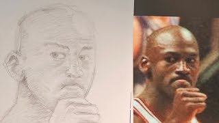 drawing journey 34 Michael Jordan winning shot portrait