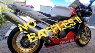 APRILIA RSV 1000R FACTORY COLD START WITH ARROW EXHAUST NO BAFFLES. PURE SOUND!!