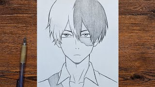 Easy anime boy drawing | How to draw shoto todoroki step by step | easy tutorial