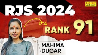 RJS full Interview 2024 | Mahima dugar | Rank - 91 | RJS Result 2024