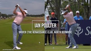 Ian Poulter golf swing - Driver (DTL & front) ASI Scottish Open, North Berwick, July 2019.