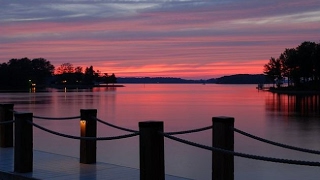 Lake Norman NC - Sunset Snow Covered Lake