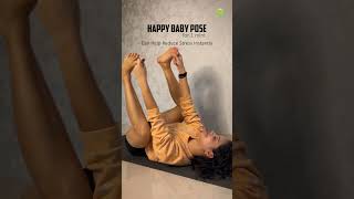 Happy Baby Pose can help reduce stress instantly #yoga #stressrelief  #yogashorts