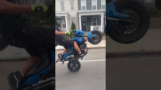 grom clone knee knocker wheelie in the $treets #youtubeshorts #wheelie #bikelife #minibike #grom