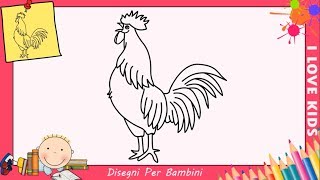 Come disegnare un pollo (gallo) FACILE passo per passo per bambini 5