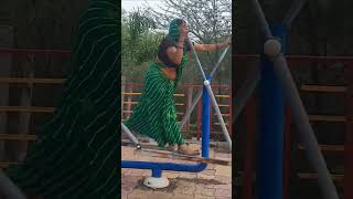 Workout in saree