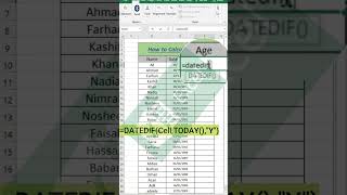 How to calculate age in years in excel