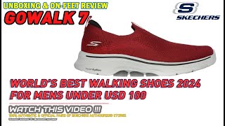 Unboxing & review on feet SKECHERS GO WALK 7 KNIT SLIP-ON CASUAL WALKING SHOES 216633-RDBK ORIGINAL