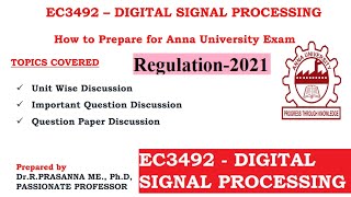 Anna University Exam Preparations - EC3492 Digital Signal Processing Important Questions