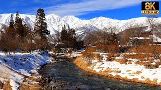 【雪景色】白馬村の絶景と自然音 - Japan in 8K