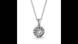 Halo Round Diamond Pendant 18K White Gold   PDRD15WG18120 CP53