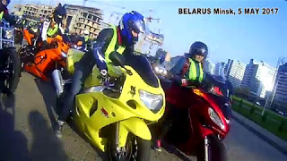 Первый женский мотопарад JUST RIDE в Минске \\ GoPro в колонне