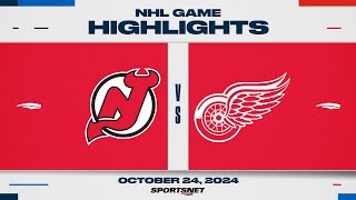 NHL Highlights | Red Wings vs. Devils - October 24, 2024