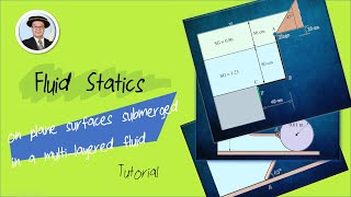 Fluid Mechanics Tutorial: Fluid Statics on plane surfaces submerged in a multi-layered fluid