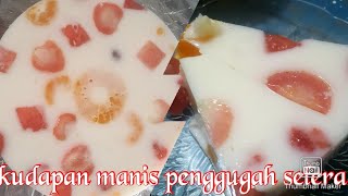 punya sisa buah buahan di rumah dibuat enak aja#puding buah campur