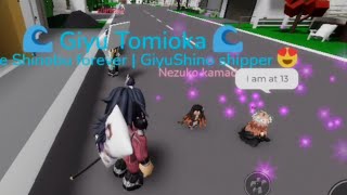 Giyu, Shinobu, and little ones playing😊 #roblox #brookhaven #demonslayer #kimetsunoyaiba #kny