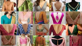 New Model V Neck Partywear Blouse Designs | V Neck Blouse Designs Front And Back | Blouse Designs