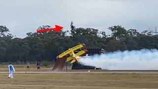 Stunt Plane Flies Under Motorbike During Airshow