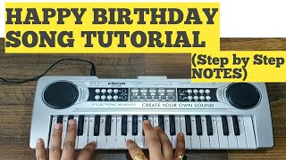 Happy Birthday Song || Keyboard Piano EASY Tutorial || Step by Step NOTES