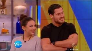 Janel Parrish and Valentin Chmerkovskiy on The View 11 - 26 - 14