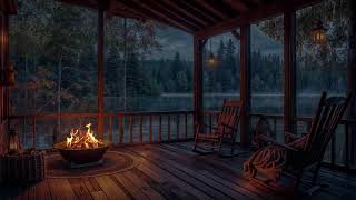 Cozy Forest Living Room Ambience with Soothing Waterfall - Rain Sounds For Meditation, Deep Sleep