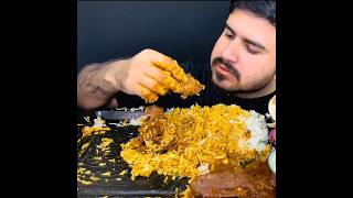 ASMR: EATING SPICY MUTTON CURRY🔥 BASMATI RICE || #shorts #mukbangn#asmreating #mukbangasmr #asmr