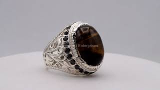 Trending Sterling Silver Ring with Tiger`s Eye (Article AAE 5570)