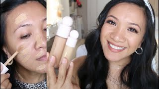 Rare Beauty Liquid touch weightless Foundation and Concealer Review and Demo on Oily Skin