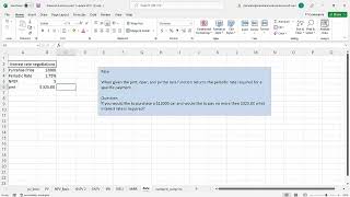 Rate Functions in Excel