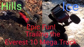 Everest 10 Mega Truck Trailing, Hill climbs,& Ice!!!!! slo-mo shots!