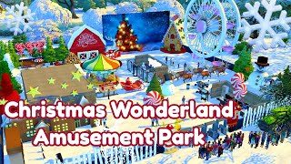 Christmas Wonderland Amusement Park | sims 4 speed build