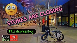 Doordash and Ubereats ebike delivery. Stores are struggling and closing.