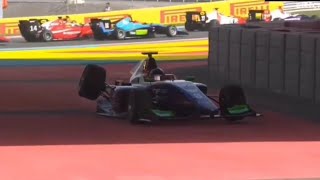 GP3 Series 2018 Crash Involving Anthoine Hubert, Leonardo Pulcini and David Beckmann at Yas Marina