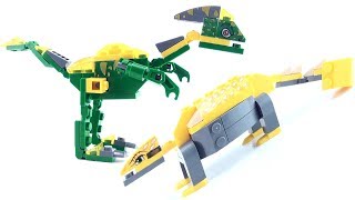 2 Lego Compatible Dinosaurs - Saurolophus Ankylosaurus - Dino Lego-Style Speed Build