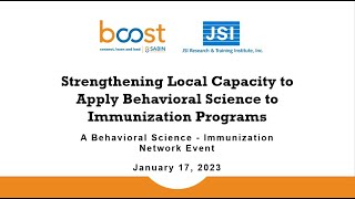 BeSin: Strengthening Local Capacity to Apply Behavioral Science to Immunization Programs