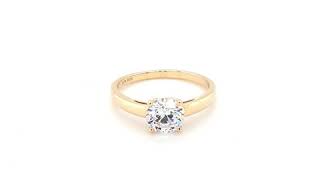 9CT. YELLOW GOLD ROUND BRILLIANT SOLITAIRE RING